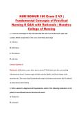 NUR160&sol;NUR 160 Exam 2 V3 &vert; &NewLine;Fundamental Concepts of Practical &NewLine;Nursing II Q&A with Rationale &vert; Hondros &NewLine;College of Nursing 