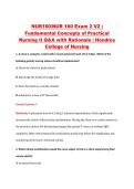 NUR160&sol;NUR 160 Exam 2 V2 &vert; &NewLine;Fundamental Concepts of Practical &NewLine;Nursing II Q&A with Rationale &vert; Hondros &NewLine;College of Nursing