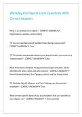 Workday Pro Payroll Exam Questions With Correct Answers 