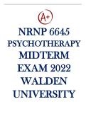 Psychotherapy with Multiple Modalities&colon; Midterm Exam &ndash; Week 6