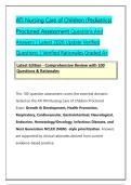 ATI Nursing Care of Children &lpar;Pediatrics&rpar; &NewLine;Proctored Assessment Questions And &NewLine;Answers &vert; Latest 2026 Update Verified &NewLine;Questions &vert; Verified Rationales Graded A&plus; 