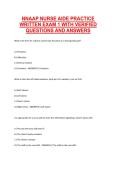 National Nurse Aide Assessment Program &lpar;NNAAP&rpar; &ndash; Nurse Aide Practice Written Exam 1 &ndash; Verified Questions and Answers