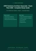 AWS Solutions Architect Associate Exam Pack 2026&sol;2027 &ndash; Complete Exam-Style Questions &vert; 100&percnt; Verified &vert; Detailed Rationales &ndash; Pass Guaranteed &ndash; A&plus; Graded&NewLine;&NewLine;