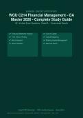 WGU C214 Financial Management OA Master 2026&sol;2027 &ndash; Complete Exam-Style Questions &vert; 100&percnt; Verified &vert; Detailed Rationales &ndash; Pass Guaranteed &ndash; A&plus; Graded&NewLine;&NewLine;&NewLine;