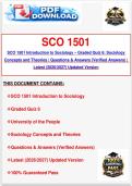 SCO 1501 Introduction to Sociology &ndash; Graded Quiz 6&colon; Sociology Concepts and Theories &vert; Questions & Answers &lpar;Verified Answers&rpar; &vert; Latest &lpar;2026&sol;2027&rpar; Updated Version