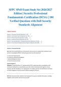 SFPC SPeD Exam Study Set 2026&sol;2027 Edition &vert; Security Professional Fundamentals Certification &lpar;DCSA&rpar; &vert; 100 Verified Questions with DoD Security Standards Alignment