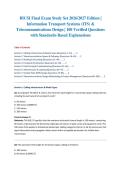 BICSI Final Exam Study Set 2026&sol;2027 Edition &vert; Information Transport Systems &lpar;ITS&rpar; & Telecommunications Design &vert; 100 Verified Questions with Standards-Based Explanations