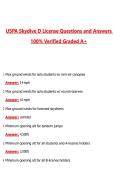 USPA Skydive D License &lpar;Latest 2026&sol;2027 Update&rpar; Complete Questions and Guide Answers&comma; 100&percnt; Verified Graded A&plus;