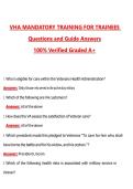 VHA Mandatory Training for Trainees &lpar;Latest 2026&sol;2027 Update&rpar; Complete Questions and Guide Answers&comma; 100&percnt; Verified Graded A&plus;