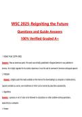 WSC 2026-Reigniting the Future &lpar;Latest 2026&sol;2027 Update&rpar; Complete Questions and Guide Answers&comma; 100&percnt; Verified Graded A&plus;