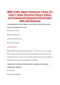 IMSA Traffic Signal Technician Exam Level I V1&ndash;V3 &vert; Basic Electrical Theory&comma; Safety&comma; and Fundamental Equipment Knowledge &vert; Q&A with Rationale