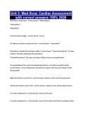 Unit 3&colon; Med-Surg&colon; Cardiac Assessment with correct answers 100&percnt; 2026