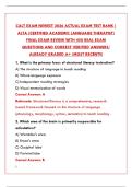 CALT EXAM NEWEST 2026 ACTUAL EXAM TEST BANK &vert; CERTIFIED ACADEMIC LANGUAGE THERAPIST COMPLETE STUDY GUIDE PDF