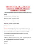NR304&sol;NR 304 Final Exam V3 &vert; Health &NewLine;Assessment II Q&A with Rationale &vert; &NewLine;Chamberlain University 