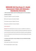NR 304 Final Exam V1&ndash;V3 &vert; NR304 Final Exam V1&ndash;V3 &vert; Health Assessment II &vert; Chamberlain University &vert; Complete Exam Bundle with Detailed Verified Answers