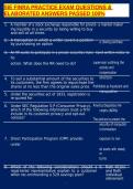 SIE FINRA PRACTICE EXAM QUESTIONS & ELABORATED ANSWERS PASSED 100&percnt;