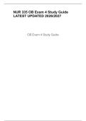 NUR 335 OB Exam 4 Study Guide LATEST UPDATED 2026&sol;2027