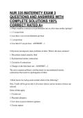NUR 335 MATERNITY EXAM 3 QUESTIONS AND ANSWRRS WITH COMPLETE SOLUTIONS 100&percnt; CORRECT RATED A&plus;