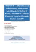 NR 507 Week 4 advanced pathophysiology Midterm Exam Comprehensive Questions &lpar;Frequently Tested&rpar; and Complete Solutions Graded A  Chamberlain Package Deal