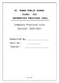 Informatics Practices Practical File &vert; Pandas & SQL &vert; HAVO &vert; 2026-2027