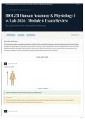 BIOL251 Human Anatomy & Physiology I w Lab 2026   Module 6 Exam Review 180&plus; &lpar;2026 27&rpar; Exam Prep   Verified Q&A with Rationales