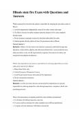 Illinois state fire Exam with Questions and Answers