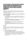 NU 335 EXAM 2 HIGHLIGHTED POINTS QUESTIONS AND ANSWERS WITH COMPLETE SOLUTIONS ALREADY PASSED&excl;&excl;&excl;