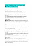 South Carolina State Law Exam with Questions and Answers