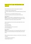 Funeral Law Exam with Questions and Answers