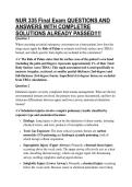 NUR 335 Final Exam QUESTIONS AND ANSWERS WITH COMPLETRE SOLUTIONS ALREADY PASSED&excl;&excl;&excl;&excl;
