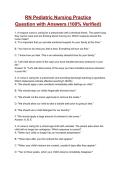 RN Pediatric Nursing Practice Question with Answers &lpar;100&percnt; Verified&rpar; 2026&sol;2027