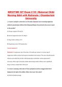 NR327&sol;NR 327 Exam 2 V2 &vert; Maternal Child &NewLine;Nursing Q&A with Rationale &vert; Chamberlain &NewLine;University