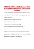 NR 327 Exam 2 V1&ndash;V3 &vert; NR327 Exam 2 V1&ndash;V3 &vert; Maternal Child Nursing &vert; Chamberlain University &vert; Complete Exam Bundle with Detailed Verified Answers