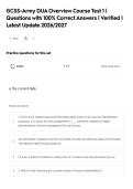 GCSS ARMY UNIT SUPPLYTEST 1 &lpar;GTRAC&rpar; Exam &vert;&NewLine;Questions with 100&percnt; Correct Answers &vert; Verified &vert;&NewLine;Latest Update 2026&sol;2027