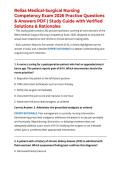 Relias Medical-Surgical Nursing Competency Exam 2026 Practice Questions & Answers PDF &vert; Study Guide with Verified Solutions & Rationales