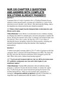 NUR 335 CHAPTER 2 QUESTIONS AND ANSWRS WITH COMPLETE SOLUTIONS ALREADY PASSED&excl;&excl;&excl;
