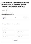 Gold Coast Real Estate&colon; Chapter 2 Exam &vert;&NewLine;Questions with 100&percnt; Correct Answers &vert;&NewLine;Verified &vert; Latest Update 2026&sol;2027&NewLine;