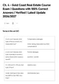 Ch&period; 3 - Gold Coast Real Estate Course&NewLine;Exam &vert; Questions with 100&percnt; Correct&NewLine;Answers &vert; Verified &vert; Latest Update&NewLine;2026&sol;2027