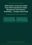 OSHA 30-Hour Construction Safety Exam 2026&sol;2027 &ndash; Complete Exam-Style Questions &vert; 100&percnt; Verified &vert; Detailed Rationales &ndash; Pass Guaranteed &ndash; A&plus; Graded&NewLine;&NewLine;