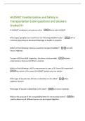 HAZMAT Familiarization and Safety in&NewLine;Transportation Exam questions and answers&NewLine;Graded A&plus;