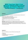 NR507 Final Exam Week 8 &ndash; Advanced Pathophysiology Complete Q&A LATEST