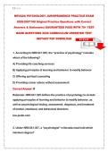 NEVADA PSYCHOLOGY JURISPRUDENCE PRACTICE EXAM &NewLine;2026&sol;2027180 Original Practice Questions with Correct &NewLine;Answers & Rationales&vert; GAURANTEED PASS WITH 70&plus; TEST &NewLine;BANK QUESTIONS 2026 CARRICULUM VERRIFIED TEST &NewLine;INSTANT PDF DOWNLOAD