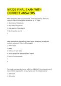 NR226 FINAL EXAM WITH CORRECT ANSWERS 