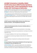 ACVREP Orientation & Mobility &lpar;O&M&rpar; Certification Exam 2026 Practice Questions & Answers PDF &vert; Vision Rehabilitation Study Guide with Techniques & Rationales