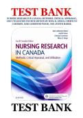 Complete Test Bank for Nursing Research in Canada&colon; Methods&comma; Critical Appraisal&comma; and Utilization 4th Edition by Mina D&period; Singh&comma; Cherylyn Cameron&comma; Geri LoBiondo-Wood&comma; Judith Haber &ndash; Verified&comma; Latest Update 2026
