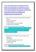 Texas Fleet Operations Certification Exam&NewLine;With Actual Questions & Verified Answers&comma;&NewLine;Plus Explained Rationales&sol;Expert Verified For&NewLine;Guaranteed 100&percnt; Pass 2026&sol;Latest&NewLine;Update&sol;Instant Download Pdf