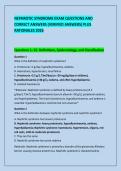 NEPHROTIC SYNDROME EXAM QUESTIONS AND &NewLine;CORRECT ANSWERS &lpar;VERIFIED ANSWERS&rpar; PLUS &NewLine;RATIONALES 2026 