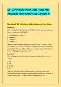 OSTEOPOROSIS EXAM QUESTIONS AND &NewLine;ANSWERS WITH RATIONALE GRADED A&plus;