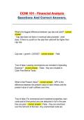 CCIM 101 Financial Analysis &ndash; Complete Exam Preparation Questions and Correct Answers