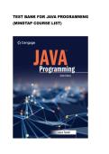 Test bank for Java Programming &lpar;MindTap Course List&rpar;&NewLine;by Joyce Farrell &lpar;Author&rpar;  all pages fully covered with test questions and answers graded A&plus;